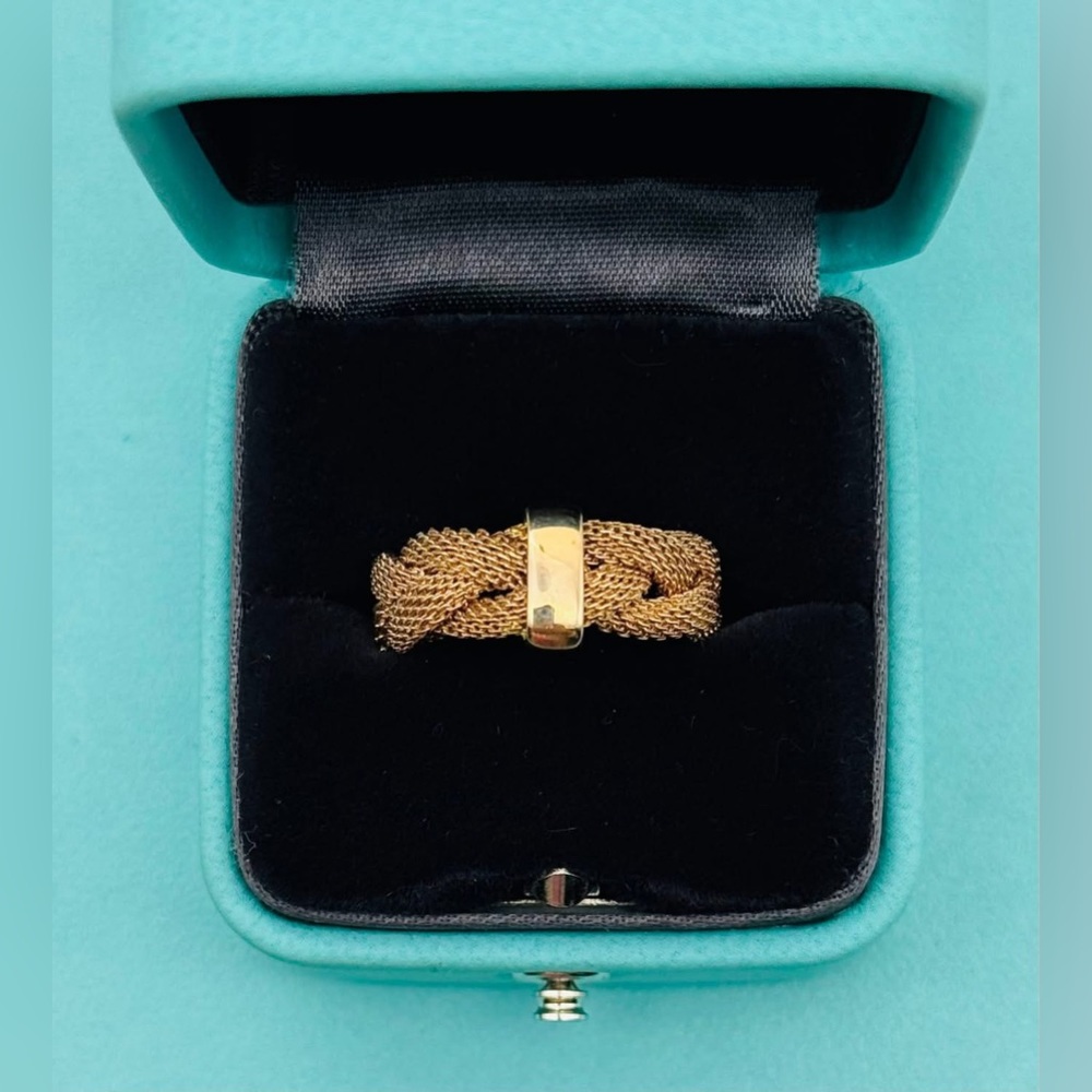 RARE! Tiffany & Co RUBEDO Retired Rubedo Braided Mesh Ring Size 8 EUC